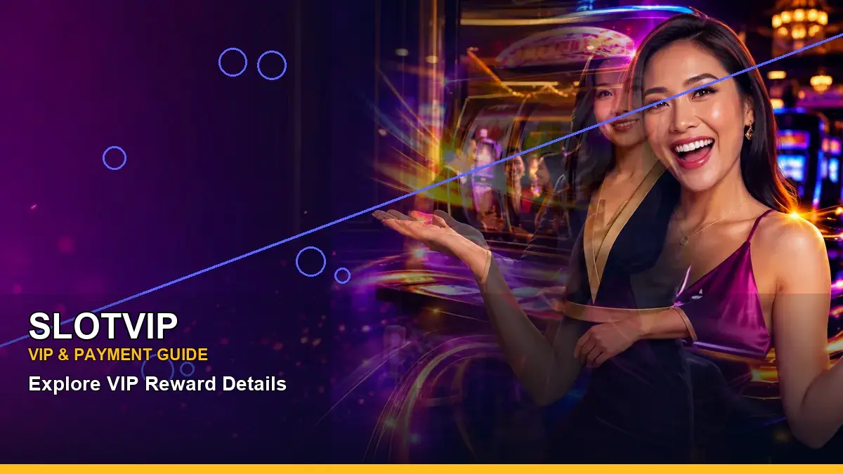 SLOTVIP night online slot games featuring an adult Filipina casino host with a right-framed composition